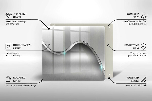 Sklenená doska na krájanie Kovová abstrakcia