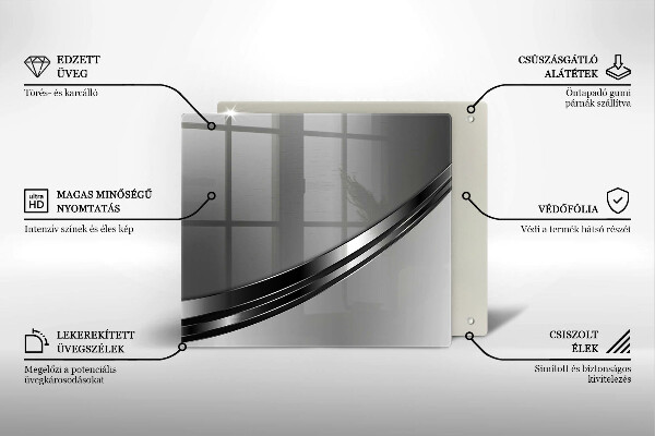 Sklenená doska na krájanie Kovová abstrakcia