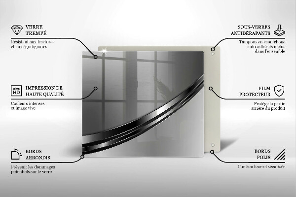 Sklenená doska na krájanie Kovová abstrakcia