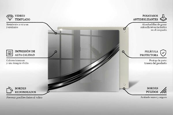 Sklenená doska na krájanie Kovová abstrakcia