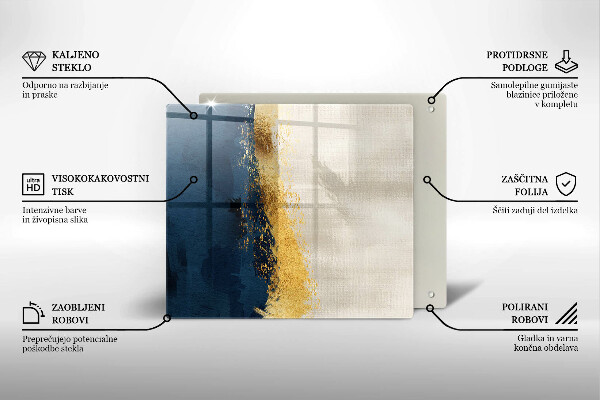 Sklenená doska na krájanie Zlatá abstrakcia