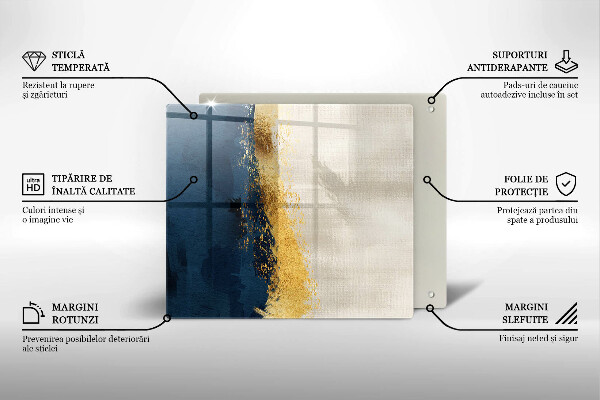 Sklenená doska na krájanie Zlatá abstrakcia