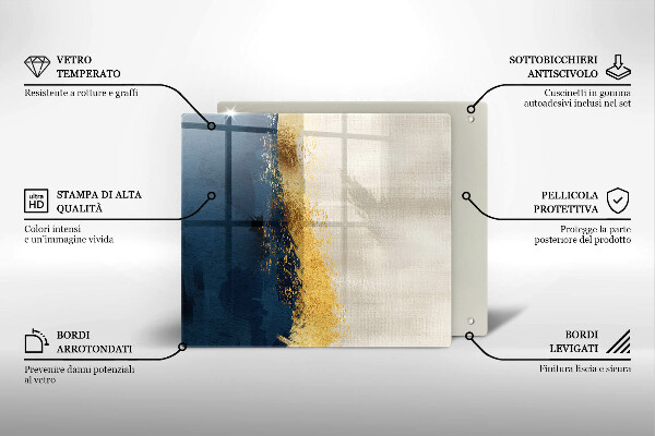 Sklenená doska na krájanie Zlatá abstrakcia