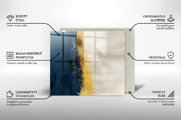 Sklenená doska na krájanie Zlatá abstrakcia