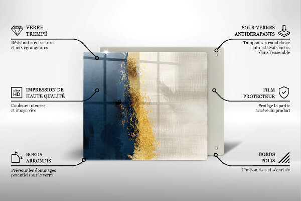 Sklenená doska na krájanie Zlatá abstrakcia