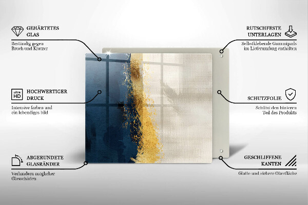 Sklenená doska na krájanie Zlatá abstrakcia