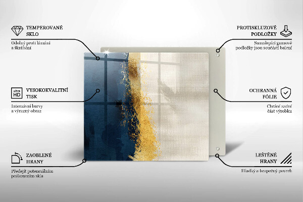 Sklenená doska na krájanie Zlatá abstrakcia