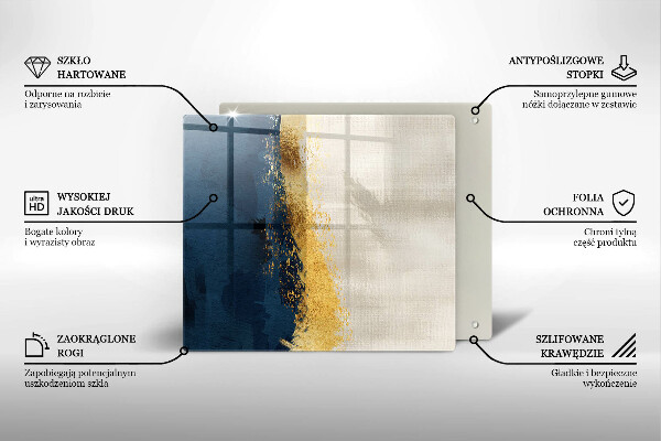 Sklenená doska na krájanie Zlatá abstrakcia