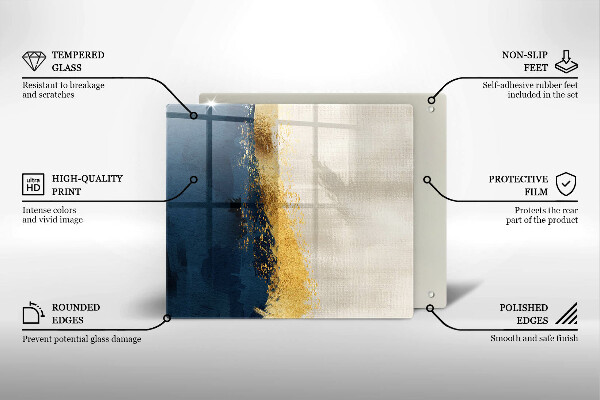 Sklenená doska na krájanie Zlatá abstrakcia