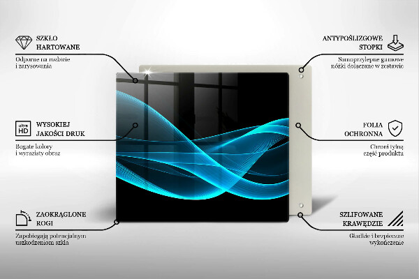 Sklenená doska na krájanie Modrá abstrakcia