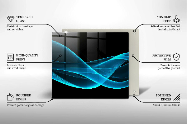 Sklenená doska na krájanie Modrá abstrakcia