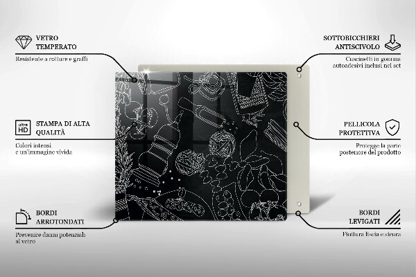 Sklenená doska na krájanie Kuchynské doplnky