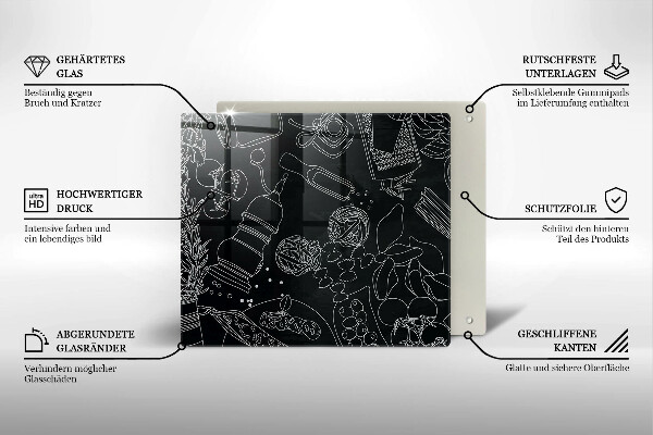 Sklenená doska na krájanie Kuchynské doplnky