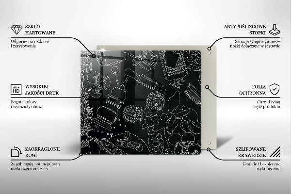 Sklenená doska na krájanie Kuchynské doplnky