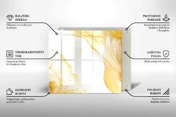 Sklenená doska na krájanie Zlatá abstrakcia