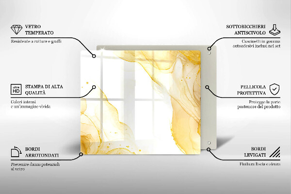 Sklenená doska na krájanie Zlatá abstrakcia