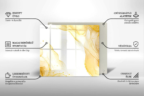 Sklenená doska na krájanie Zlatá abstrakcia