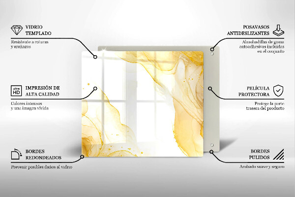 Sklenená doska na krájanie Zlatá abstrakcia