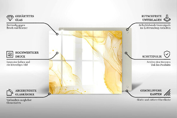 Sklenená doska na krájanie Zlatá abstrakcia