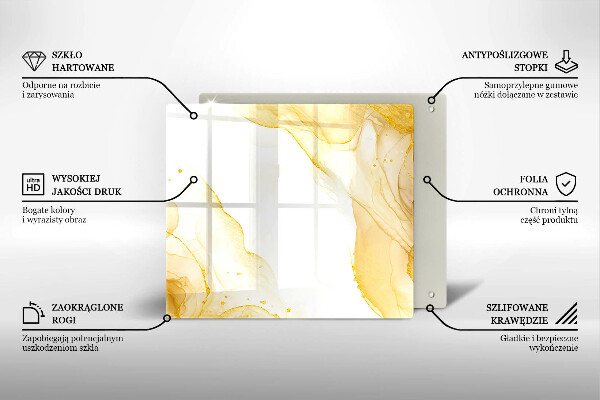 Sklenená doska na krájanie Zlatá abstrakcia