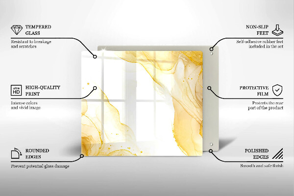 Sklenená doska na krájanie Zlatá abstrakcia