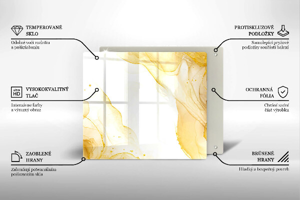 Sklenená doska na krájanie Zlatá abstrakcia