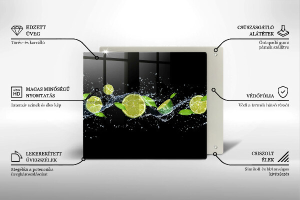 Sklenená doska na krájanie Limetková mätová voda