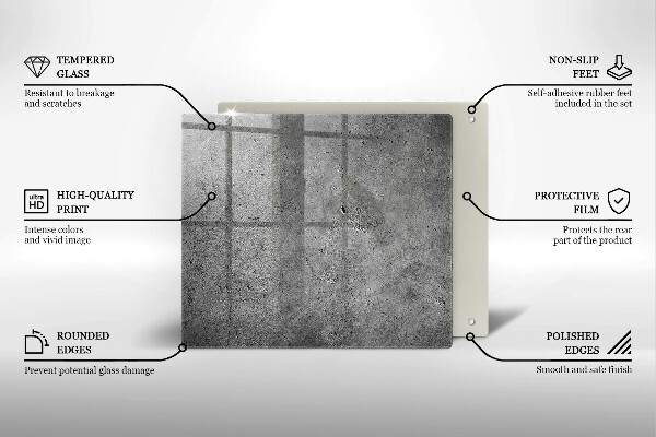 Sklenená doska na krájanie Textúra betónového kameňa