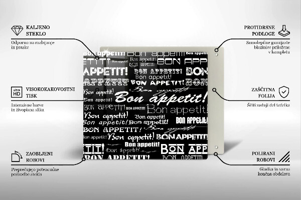 Sklenená doska na krájanie Bon appetit