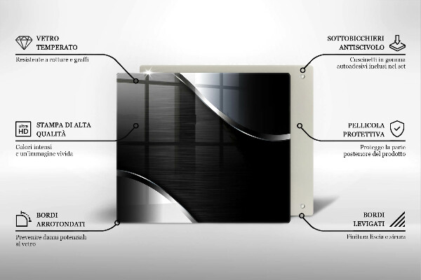 Sklenená doska na krájanie Kovová abstrakcia