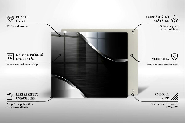 Sklenená doska na krájanie Kovová abstrakcia