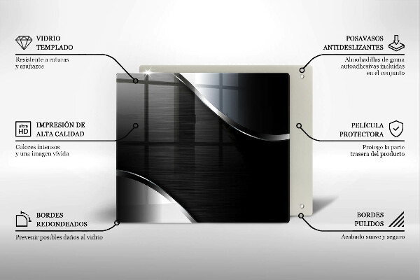 Sklenená doska na krájanie Kovová abstrakcia