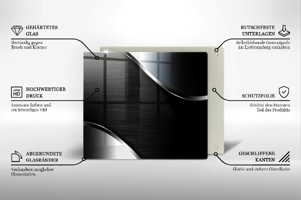 Sklenená doska na krájanie Kovová abstrakcia