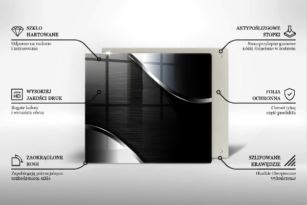 Sklenená doska na krájanie Kovová abstrakcia