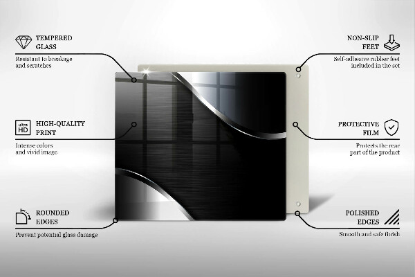 Sklenená doska na krájanie Kovová abstrakcia