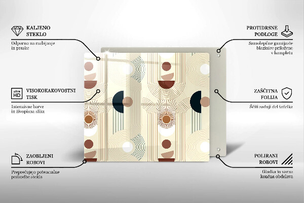 Sklenená doska na krájanie Boho geometrické tvary