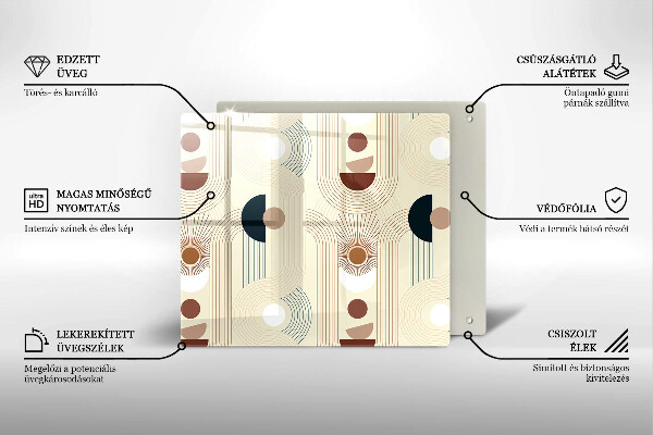 Sklenená doska na krájanie Boho geometrické tvary