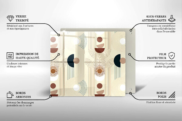 Sklenená doska na krájanie Boho geometrické tvary