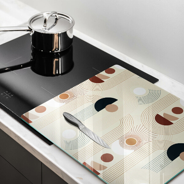 Sklenená doska na krájanie Boho geometrické tvary