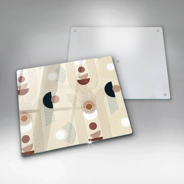 Sklenená doska na krájanie Boho geometrické tvary