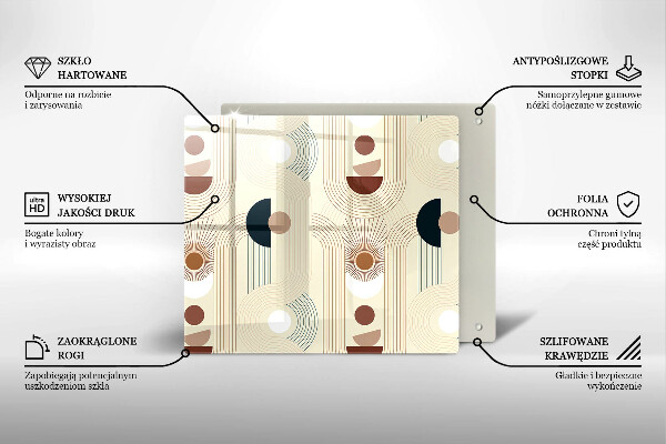 Sklenená doska na krájanie Boho geometrické tvary