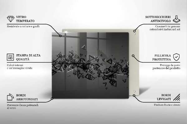 Sklenená doska na krájanie Abstraktné 3D tvary