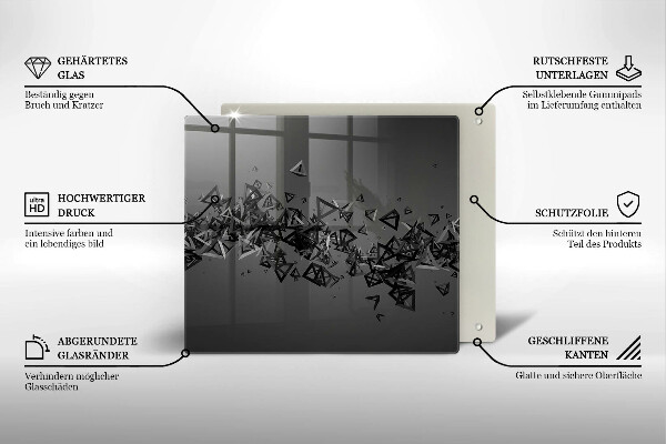 Sklenená doska na krájanie Abstraktné 3D tvary