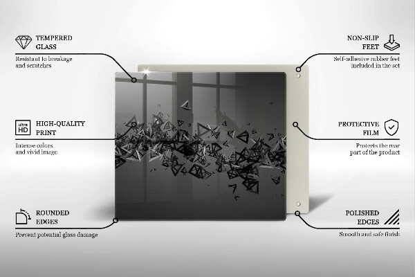 Sklenená doska na krájanie Abstraktné 3D tvary