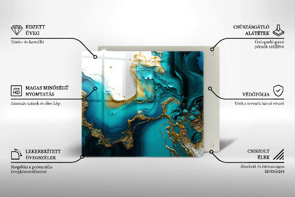 Kuchynská doska zo skla Tyrkysová abstrakcia