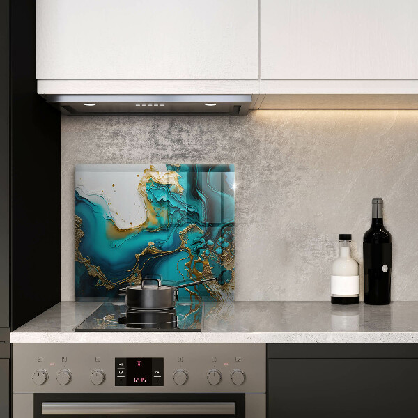 Kuchynská doska zo skla Tyrkysová abstrakcia