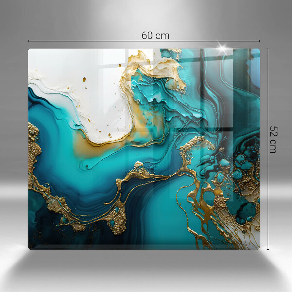 Kuchynská doska zo skla Tyrkysová abstrakcia