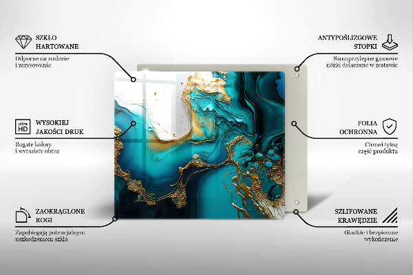 Kuchynská doska zo skla Tyrkysová abstrakcia