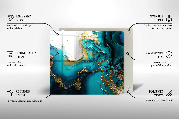 Kuchynská doska zo skla Tyrkysová abstrakcia