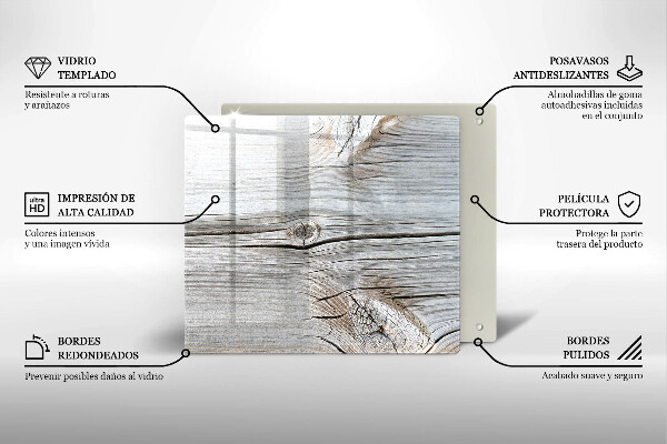 Kuchynská doska zo skla Svetlá štruktúra dreva